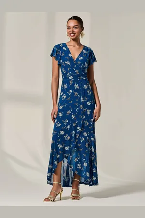Jolie Moi Floral Ruffle Hem Maxi Dress42