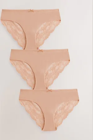Next Ingen VPL Lace Back Briefs 3 Pakke34