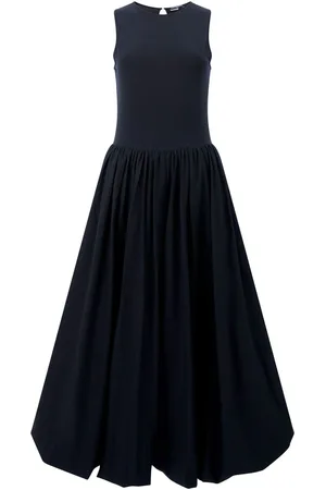French Connection 100% Cotton Phoebe Jersey Mix Bubble Hem Midi Dressmedium