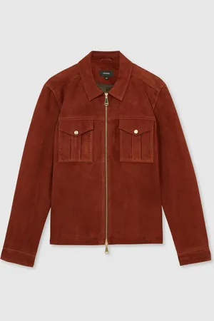 Reiss Belle Suede Zip-Through Shirt JacketS
