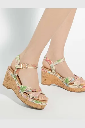 Dune Kelulu Cork Cross Wrap Wedge Sandaleu39
