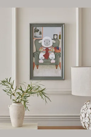 Next Sandra The Sheep Knitting Framed Wall Arten