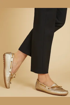 JONES BOOTMAKER Gold Perri Leather Loafers
