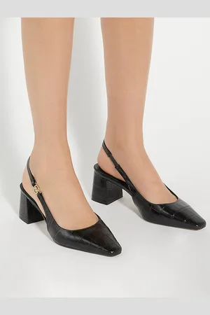 Dune Contact Branded Block Slingback Court Heels