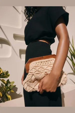 Next Cotton Macrame Clutch Bagen