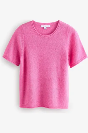 Next Short Sleeve Crew Neck Knitted T-Shirt With WoolS Reg