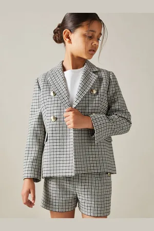 Reiss Charlie Checked Double Breasted Suit Blazer9 - 10 år (134 - 140cm)