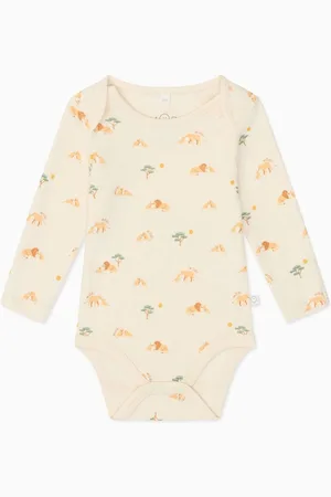 Mori Cream Bamboo Long Sleeve Bodysuit50cm