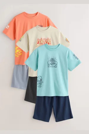 Next Oversized 100% Cotton Short Pyjamas 3 Pack (5-16yrs)110116cm