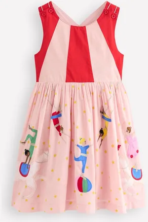 Boden Zadie Appliqué Bagside 100% Bomuld Kjole116122cm