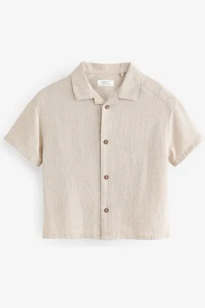 Next Short Sleeves Linen Blend Revere Collar Shirt (3mths-7yrs)3 - 6 måneder (62 - 68cm)