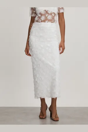 Anna Quan Sheer Appliqué Midi Nederdele40