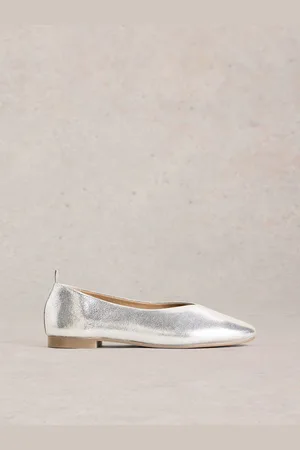 White Stuff Cheri Leather Ballerina Pumps