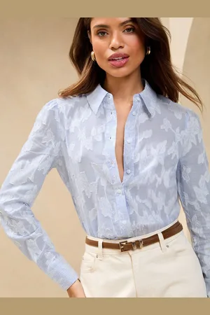 Lipsy London Stripe Burnout Embroidered Shirt36