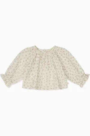 Mori Green Floral 100% Organic Cotton Muslin Blouse Top3 - 6 måneder (62 - 68cm)