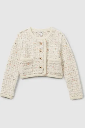 Reiss Felicity Tweed-Effect Knitted Jacket with Merino10 - 11 år (140 - 146cm)