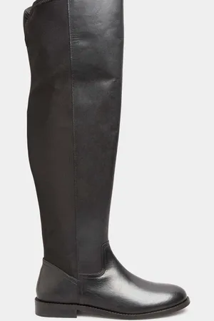 Long Tall Sally Stretch Over The Knee Leather Boots