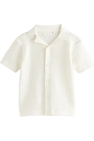 Next Textured Revere Collar Short Sleeve Knitted 100% Cotton Polo Shirt (3mths-7yrs)12 - 18 måneder (80 - 86cm)