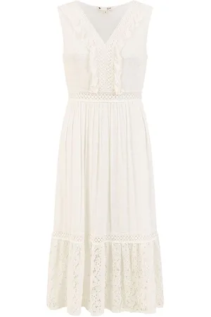 Yumi Lace And Dobby Cotton Midi DressS