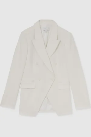 Reiss Devon Linen Blend Double Breasted Suit Jacket40