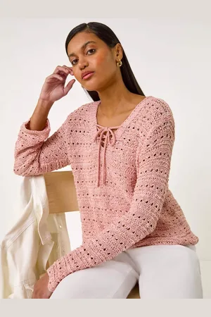 Roman Stitch Detail V-Neck Knit Jumper42