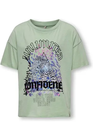 ONLY Green 100% Cotton Graphic Printed T-Shirt7 - 8 år (122 - 128cm)