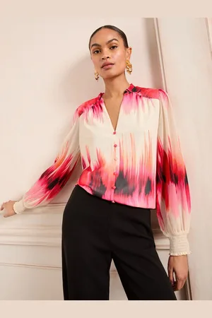Love & Roses Notch Neck Long Sleeeve Blouse46