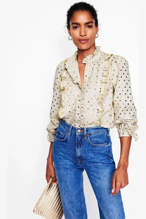 Boden Isla Frill Detail 100% Bomuld Bluser46