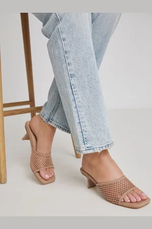 Simply Be Diamante Mesh Kitten Heel Mules In Wide Fit Extraeu38