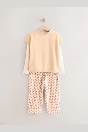 Next 100% Cotton Crew Sweatshirt Vest and Barrel Leg Joggers Set 3 Piece (3mths-7yrs)6 - 7 år (116 - 122cm)