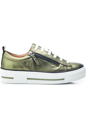 Moda In Pelle Filician Chunky Leather Zip and Lace Up Trainers