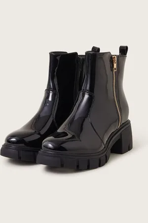 Monsoon Patent Chunky Heeled Boots