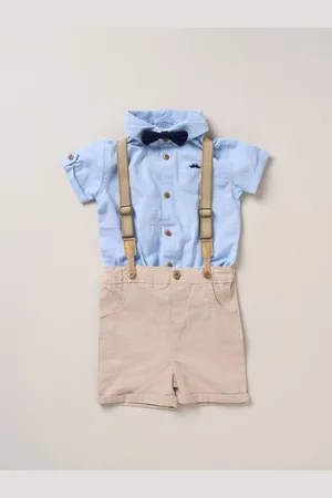 Little Gent Bodysuit Shirt Shorts and Braces Outfit Set8086cm