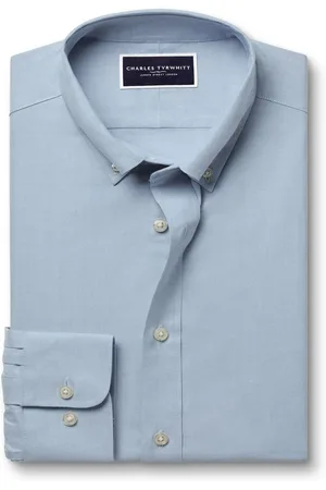 Charles Tyrwhitt Slim Fit almindelig børstet twill 100% bomuldsskjorterSmall