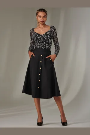 Jolie Moi Button Up Midi Nederdele36
