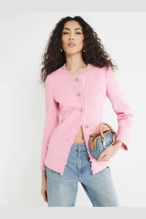 River Island Collarless Boucle Jacket40