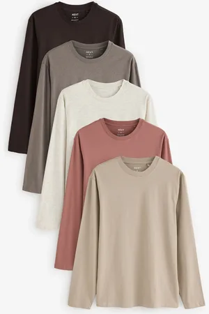 Next Regular Fit Long Sleeve 100% Cotton T-Shirts 5 PackXL