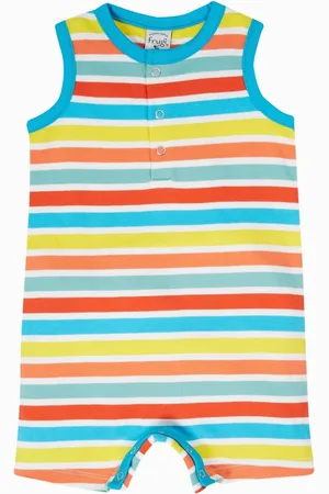 Frugi Blue Rainbow Dune 100% Organic Cotton Romper8086cm