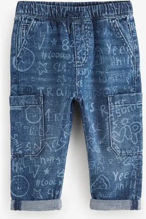 Next 100% Cotton Laser Tryk Jeans (3mdr.-7år)12 - 18 måneder (80 - 86cm)