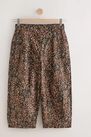 Next 100% Cotton Elaticated Waist Barrel Leg Trousers40 (UK 12 XL høj)