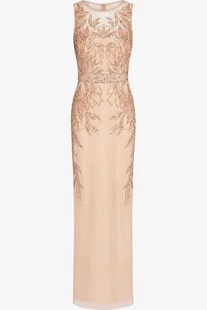 Adrianna Papell Pink Studio Beaded Column Long Dress44