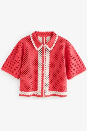 Next Relaxed Kortærmet Collared Crochet SkjorterM Reg