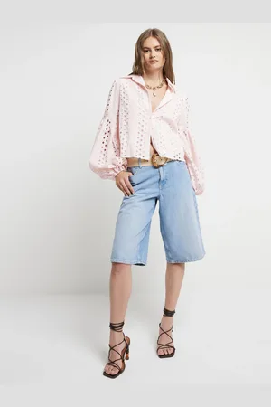 River Island Light Broderi Pufærme Skjorter44