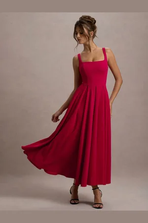 Club L Parina Strappy Volume Hem Midi Dress40