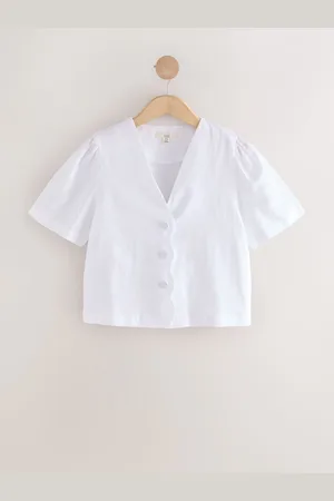 Next Hør Blend Kammusling Button Down Kortærmet Bluse44