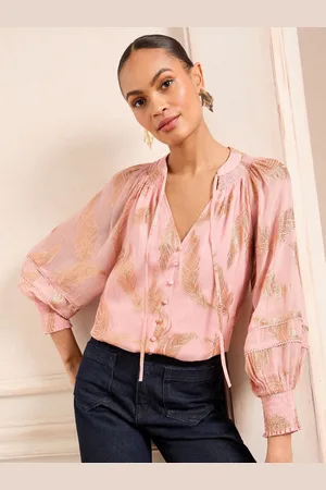 Love & Roses Metallisk rynket manchetbluse44