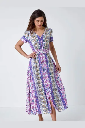 Roman Abstract Print Button Maxi Dress40
