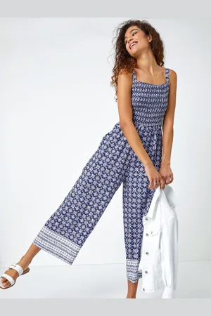 Roman Border Print Culotte Jumpsuit38
