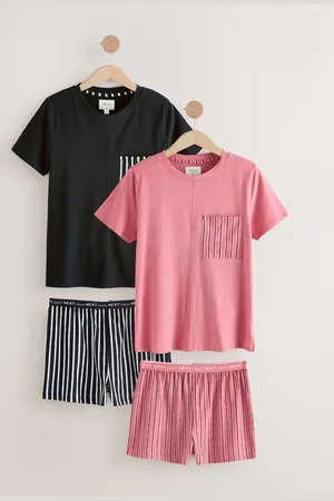 Next Kortærmet 100% Bomuld Pyjamassæt 2 PakkeL Reg