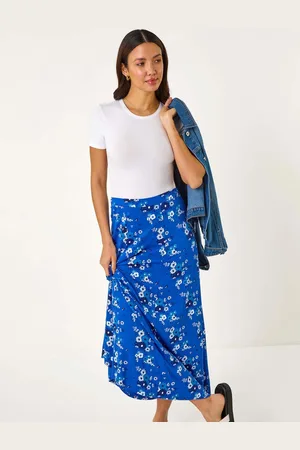 Roman Diagonal Ditsy Floral Print Skirt40